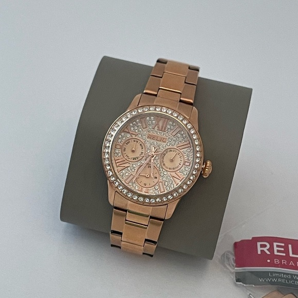 Relic Rose Gold Watch Rhinestone Face - Picture 2 of 11